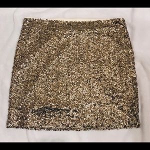 Decree Gold Sequined Miniskirt Size Large